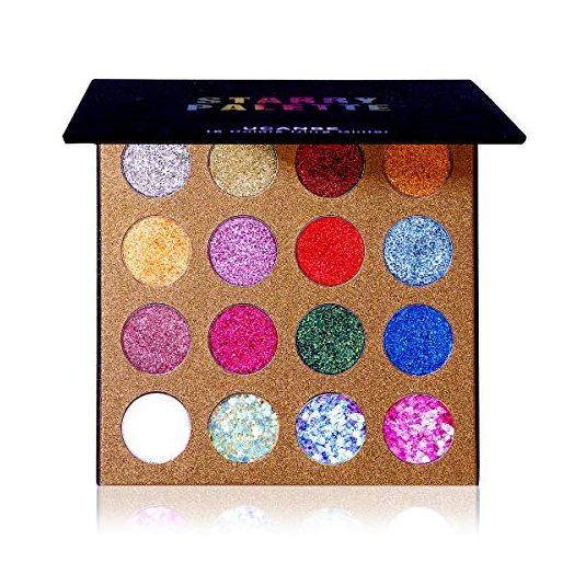 UCANBE Pro Glitter Eyeshadow Palette, 16 Colors