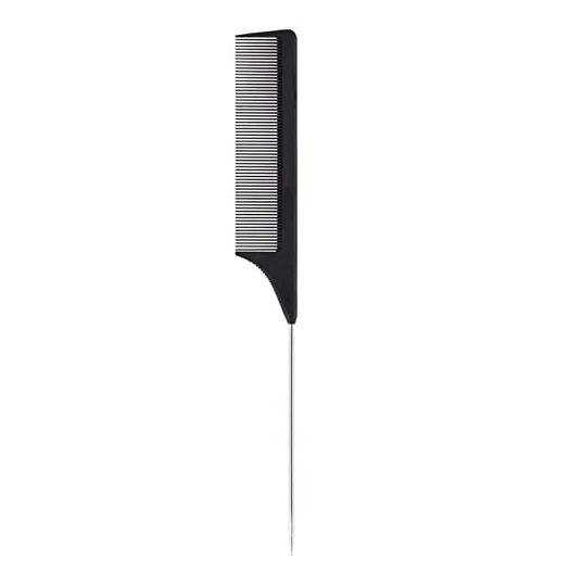 Feel me Professional Carbon Steel Tail Comb, Heat Resistant with Metal Pick (1 Pack)