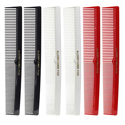 Allegro Combs 420 Hair combs Barber Comb Comb Set Hair Cutting Combs Pocket Comb Combs for Hair (6 Pack)