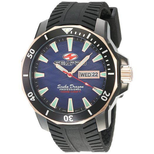 Men's SP8322 Scuba Dragon Diver Limite Analog Display Quartz Black Watch