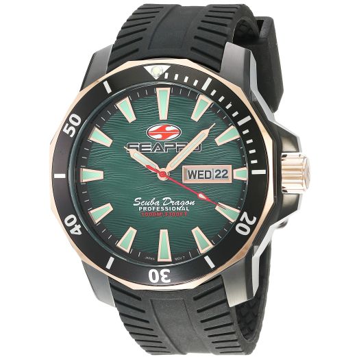 Men's SP8324 Scuba Dragon Diver Limite Analog Display Quartz Black Watch