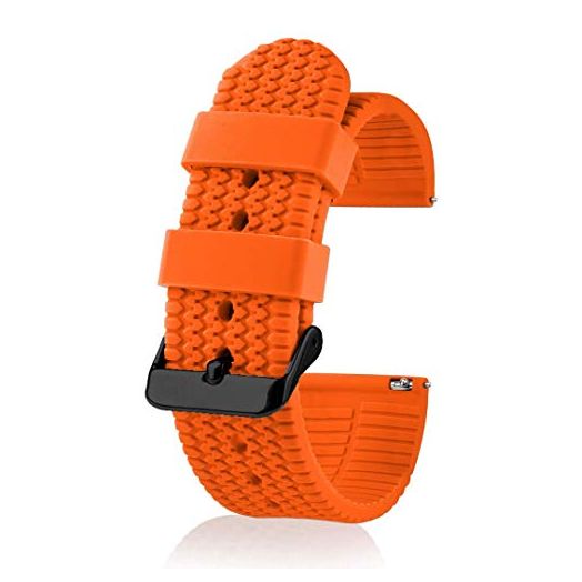 UNITED WATCH BANDS Silicone Watch Band for Men and Women - Black Buckle - Quick Release Replacement Watch Strap - 18mm 20mm 22mm 24mm - Multiple Colors - Stylish and Comfortable Watch Band Replacement