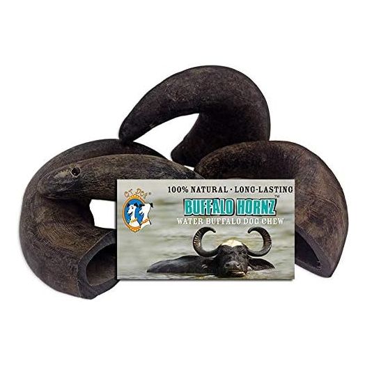 4 Pack of Buffalo Hornz Small Long Lasting 100% Natural Water Buffalo Horn Dog Chews