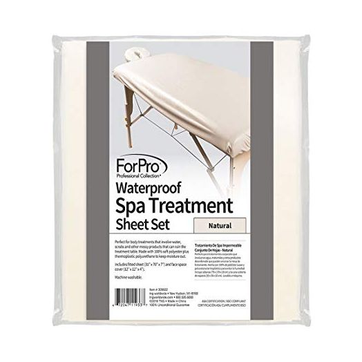 ForPro Waterproof Massage Table Cover, Protective Spa Treatment Sheet Set