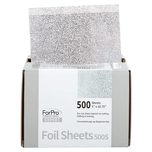 ForPro Expert Embossed Foil Sheets 500S, Aluminum Foil, Pop-Up Foil Dispenser, Hair Foils for Color