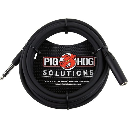 Pig Hog PHX14-10 1/4" TRSF to 1/4" TRSM Headphone Extension Cable, 10 Feet