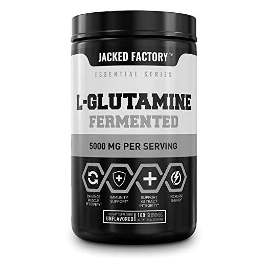 L-Glutamine Powder 500g, 100 Servings, Vegan Fermented L Glutamine Supplement