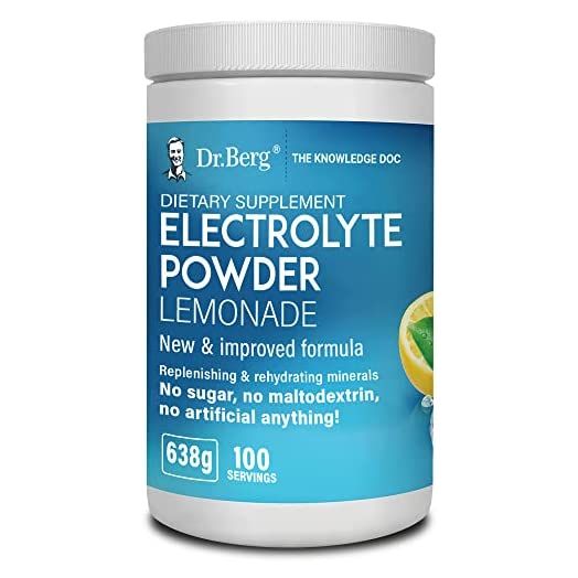 Dr. Berg's Original Keto Electrolytes Powder (100 Servings) - Zero Artificial Ingredients - Sugar Free Electrolyte Powder - No Maltodextrin - Hydration Powder - Lemonade