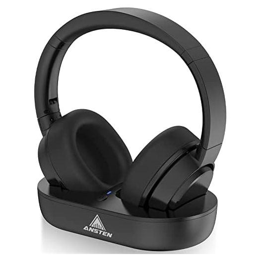 Wireless Headphones for TV Watching with Bluetooth 5.0 Transmitter Charging Dock (Digital Optical AUX RCA), ANSTEN Over Ear Headset for Seniors, No Audio Delay, 28 Hrs Audio Playtime