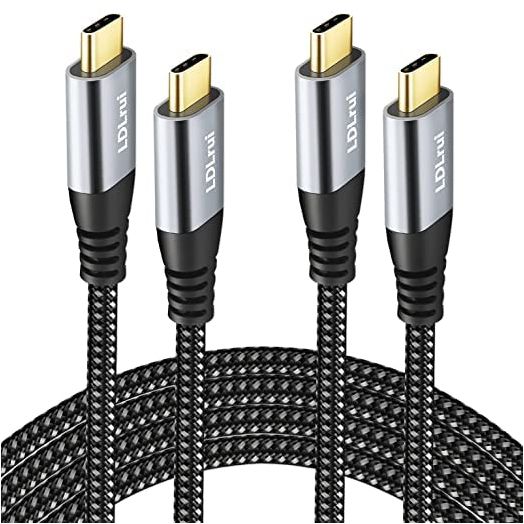 USB C to C 3.2 Gen 2×2 Cable 100W/20Gbps [6FT 2Pack] 4K Video Output Fast Charge Compatible with Thunderbolt 3/4 for iPhone 15 Pro MacBook iPad Galaxy S23 Pixel Dell LG Type C Display Monitor etc.
