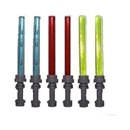 LEGO Lot of 6 Lightsaber for Small Minifigures (2 Red, 2 Blue, 2 Yellow)