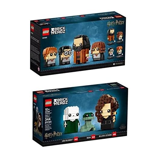 Lego Brickheadz Harry Potter, Hermione, Ron Weasley, Hagrid 4095 + Lord Voldemort, Nagini, Bellatrix Lestrange 40496 Set