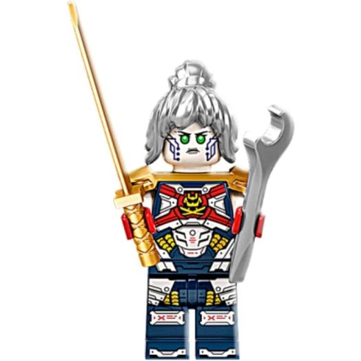 Lego Ninjago: PIXAL Minifigure with Wrench and Gold Katana P.I.X.A.L.