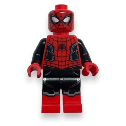 LEGO Superheroes: Spider-Man Minifigure with Red and Black Suit and Silver Trim (Upgraded Suit)