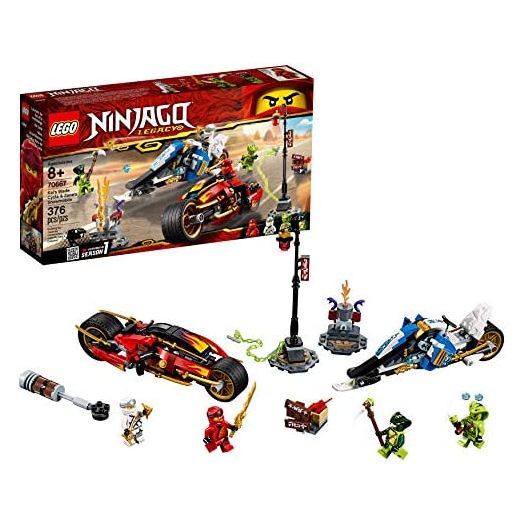 LEGO NINJAGO Legacy Kai’s Blade Cycle & Zane’s Snowmobile 70667 Building Kit (376 Pieces)