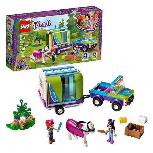 LEGO Friends Mia's Horse Trailer 41371 Building Kit with Mia and Emma Mini Dolls Includes Toy Truck, Horse, and Rabbit for Creative Play (216 Pieces)