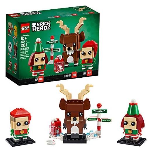 LEGO Brickheadz Reindeer, Elf and Elfie 40353 Building Toy (281 Pieces)