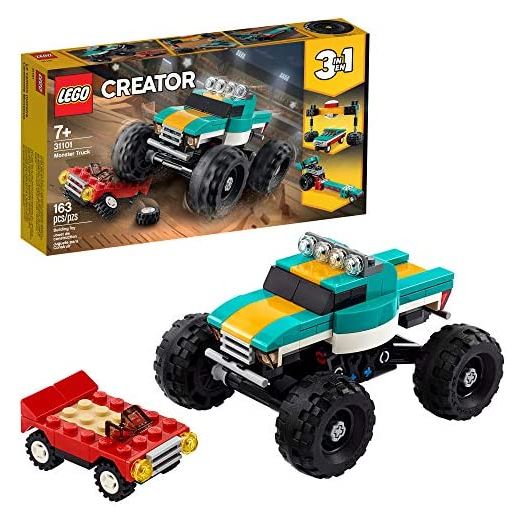 LEGO Creator 3in1 Monster Truck Toy 31101 Cool Building Kit for Kids (163 Pieces)