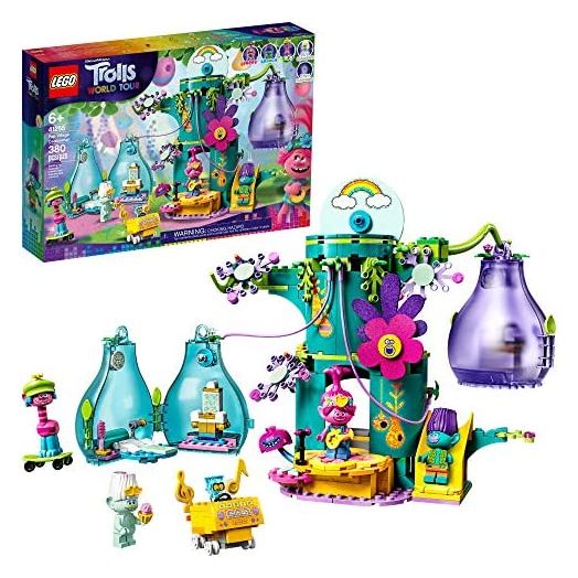 LEGO Trolls World Tour Pop Village Celebration 41255 Trolls Tree House Building Kit for Kids (380 Pieces)