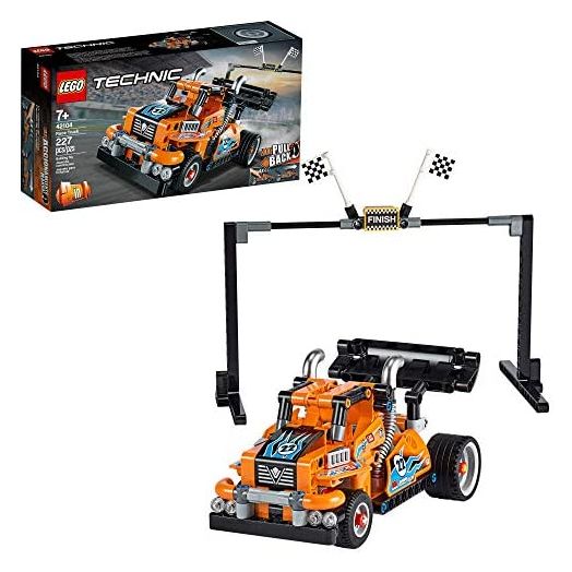 LEGO Technic Race Truck 42104 Pull-Back Model Truck Building Kit, New 2020 (227 Pieces)