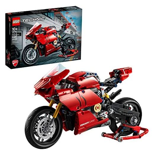 LEGO Technic Ducati Panigale V4 R 42107 Motorcycle Toy Building Kit, Build A Model Motorcycle, Featuring Gearbox and Suspension (646 Pieces),