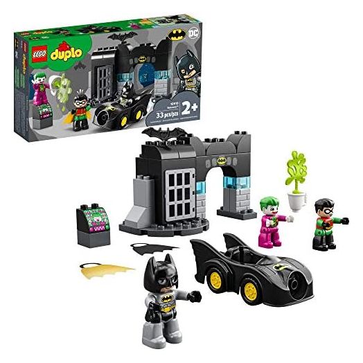 LEGO DUPLO Batman Batcave 10919 Action Figure Toy for Toddlers; with Batman, Robin, The Joker and The Batmobile; Great Gift for Super Hero Kids Who Love Imaginative Play (33 Pieces)
