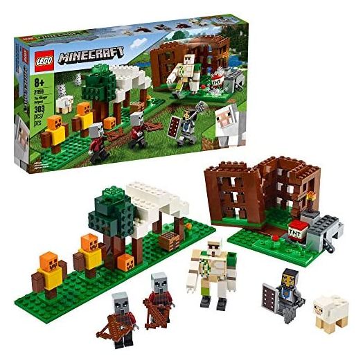 LEGO Minecraft The Pillager Outpost 21159 Awesome Action Figure Brick Building Playset for Kids Minecraft Gift (303 Pieces)
