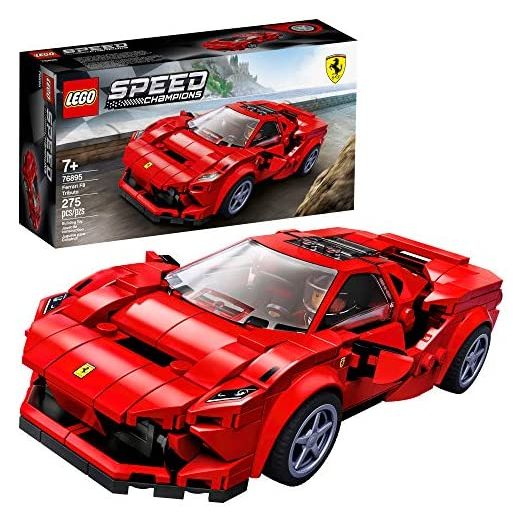 LEGO Speed Champions 76895 Ferrari F8 Tributo Toy Cars for Kids, Building Kit Featuring Minifigure (275 Pieces)