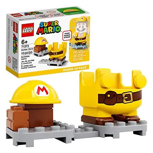 LEGO Super Mario Builder Mario Power-Up Pack 71373 Building Kit, Fun Gift for Kids to Power Up The Mario Figure in The Adventures with Mario Starter Course (71360) Playset (10 Pieces)