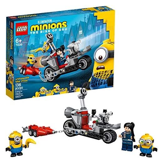 LEGO Minions Unstoppable Bike Chase (75549) Minions Toy Building Kit, with Bob, Stuart and Gru Minion Figures, Makes a Great Birthday Present for Minions Fans (136 Pieces)