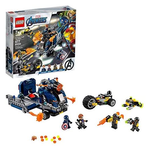 LEGO Marvel Avengers Truck Take-Down 76143 Captain America and Hawkeye Superhero Action, Cool Minifigures and Vehicles (477 Pieces)