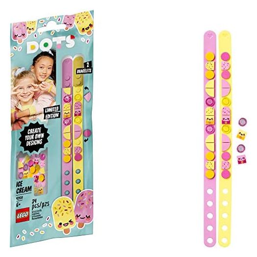 LEGO DOTS Ice Cream Besties Bracelets 41910 Creative DIY Craft Bracelet Kit for Kids, New 2021 (34 Pieces)