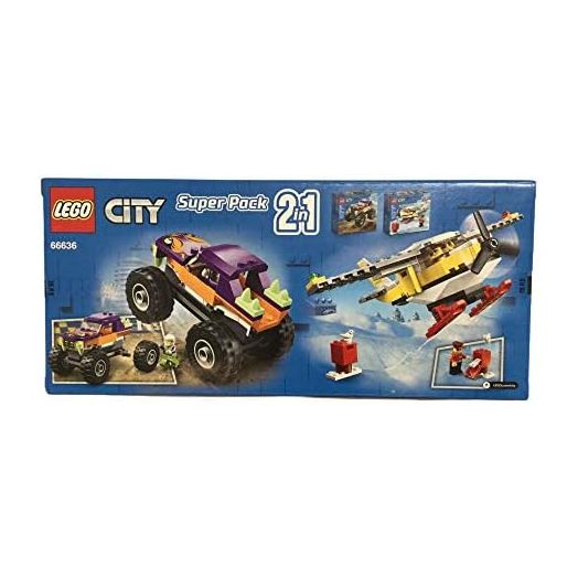 LEGO City 66636 Super Pack 2-in-1 Monster Truck and Mail Plane 129-Pieces