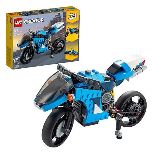 LEGO Creator 3in1 Superbike 31114 Toy Motorcycle Building Kit; Makes a Great Gift for Kids Who Love Motorbikes and Creative Building, New 2021 (236 Pieces)