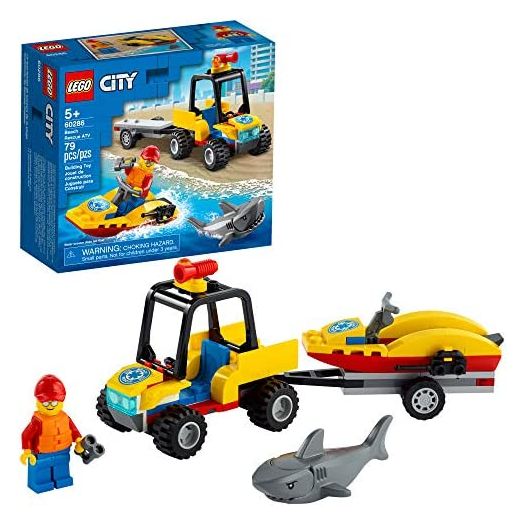 LEGO City Beach Rescue ATV 60286 Building Kit, Fun Cool Toy for Kids, New 2021 (79 Pieces)