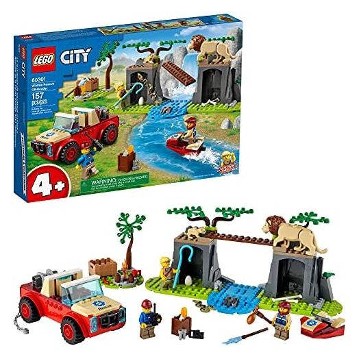 LEGO City Wildlife Rescue Off-Roader 60301 Building Kit; includes a City Adventures TV Series Character; New 2021 (157 Pieces)