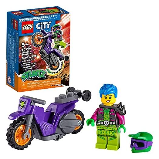 LEGO City Wheelie Stunt Bike 60296 Building Kit (14 Pieces)