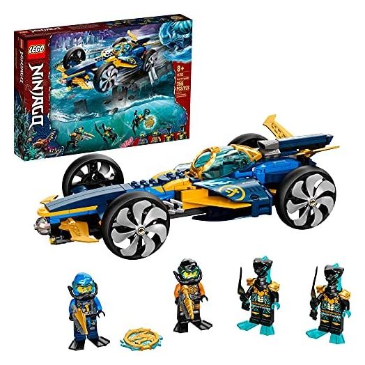 LEGO NINJAGO Ninja Sub Speeder 71752 Building Kit; Amphibious Car Toy with NINJAGO Cole and Jay Minifigures; New 2021 (356 Pieces)