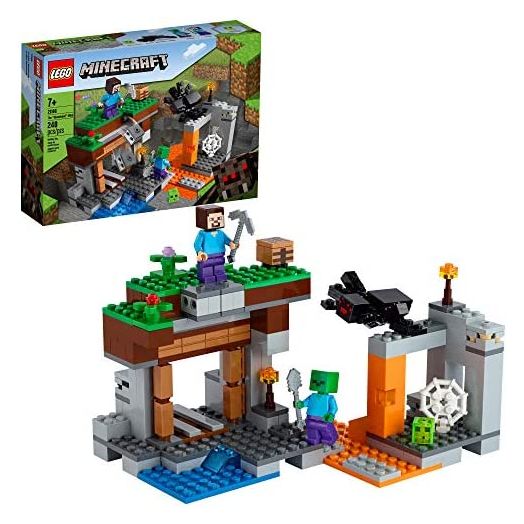 LEGO Minecraft The Abandoned Mine 21166 Zombie Cave Battle Playset with Minecraft Action Figures and a Toy Spider, New 2021 (248 Pieces)