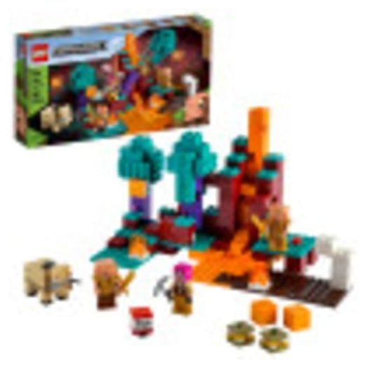 LEGO Minecraft The Warped Forest 21168 Hands-on Minecraft Nether Creative Playset; Fun Warped Forest Building Toy Featuring Huntress, Piglin and Hoglin, New 2021 (287 Pieces)