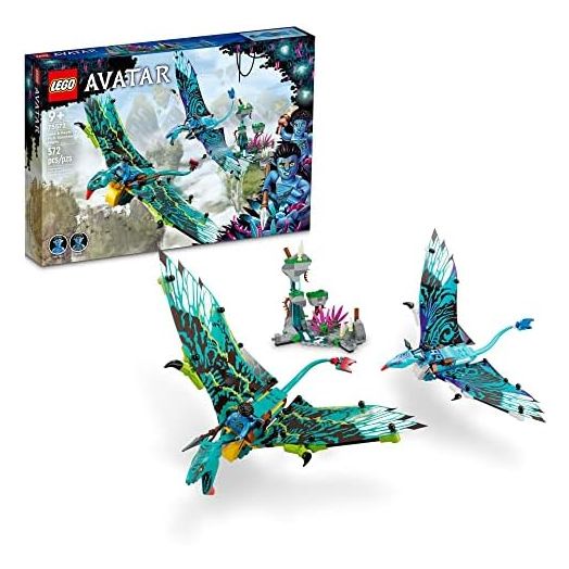 LEGO Avatar Jake & Neytiri First Banshee Flight 75572 Building Toys - Pandora Movie Inspired Set with 2 Banshee Figures, 2 Minifigures, Glow in The Dark Elements, Great for Kids Ages 9+