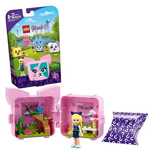 LEGO Friends Stephanie’s Cat Cube 41665 Building Kit; Kitten Toy for Kids with a Stephanie Mini-Doll Toy; Cat Toy Makes a Creative Gift for Kids Who Love Portable Playsets, New 2021 (46 Pieces)