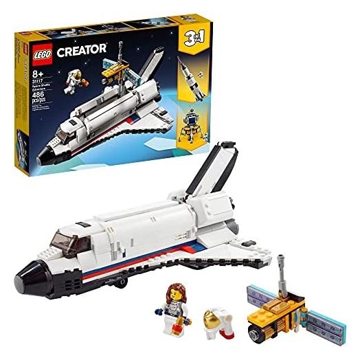 LEGO Creator 3in1 Space Shuttle Adventure 31117 Building Kit; Cool Toys for Kids Who Love Rockets and Creative Fun; New 2021 (486 Pieces)