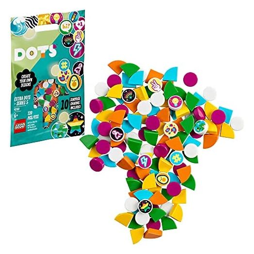 LEGO DOTS Extra DOTS – Series 5 (41932) DIY Craft Decoration Kit; Little Surprise Bag Full of Collectible Tiles Encourages Kids to Explore New Tools of Self-Expression; New 2021 (120 Pieces)