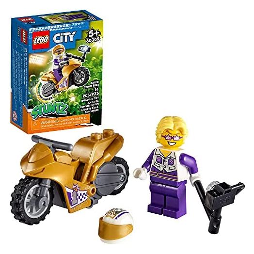 LEGO City Selfie Stunt Bike 60309 Building Kit; Fun Selfie Stick Stunt Bike Toy for Kids (14 Pieces)