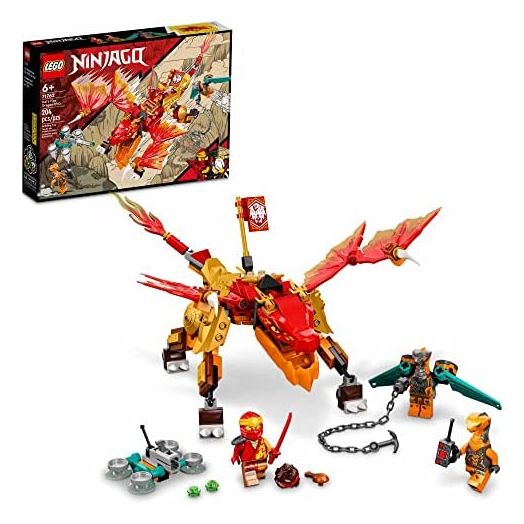 LEGO NINJAGO Kai’s Fire Dragon EVO 71762 Building Kit Featuring a Ninja Dragon Toy, NINJAGO Kai and Snake Figures; Toy Playset for Kids Aged 6+ (204 Pieces)
