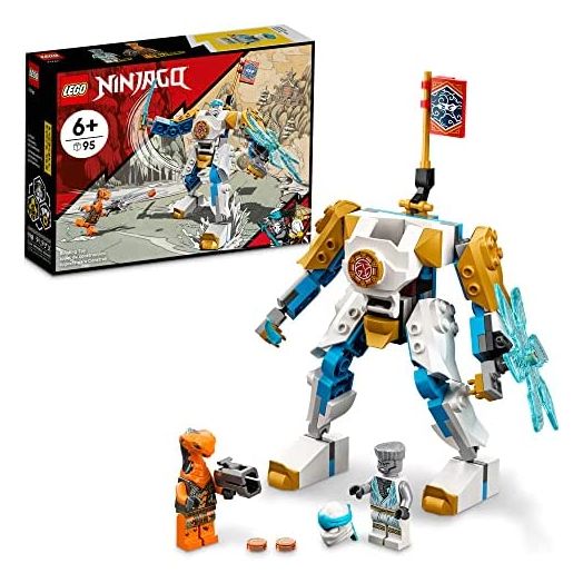 LEGO NINJAGO Zane’s Power Up Mech EVO 71761 Playset Featuring Ninja Battle Toys, NINJAGO Zane and a Snake Figure; Creative Building Kit for Ninja Fans Aged 6+ (95 Pieces)