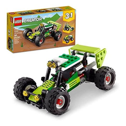 LEGO Creator 3in1 Off-Road Buggy 31123 Building Kit; Build a Buggy Toy and Rebuild It into a Skid Loader or ATV (All-Terrain Vehicle); A Creative Gift for Passionate Fans Aged 7+ (160 Pieces)