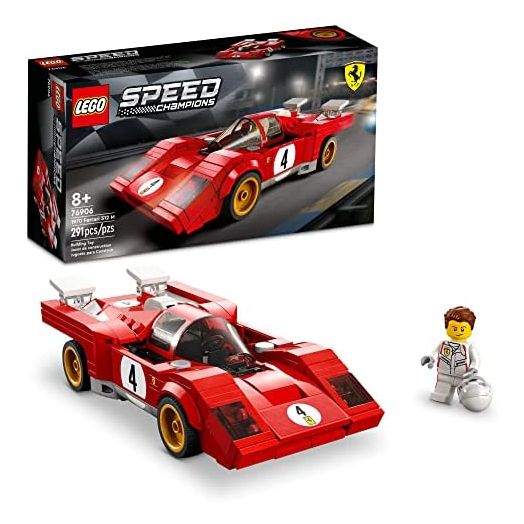 LEGO Speed Champions 1970 Ferrari 512 M 76906 Toy Building Kit; Collectible Recreation of an Iconic Race car for Kids Aged 8+; Includes a Driver Minifigure with a Cool Racing Suit (291 Pieces)