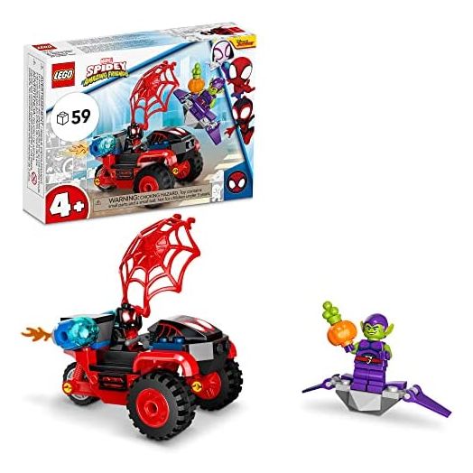 LEGO Marvel Spidey and His Amazing Friends Miles Morales: Spider-Man’s Techno Trike 10781 Building Kit; Miles Morales Set Makes a Fun Gift Idea for Kids Aged 4+ Who Love Super-Hero Play (59 Pieces)